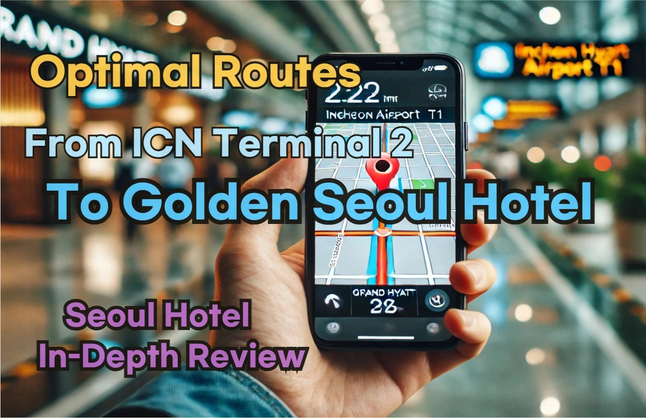 Incheon Airport Terminal 2(ICN T2) to Golden Seoul Hotel: Naver Map Real-Time Optimal Route