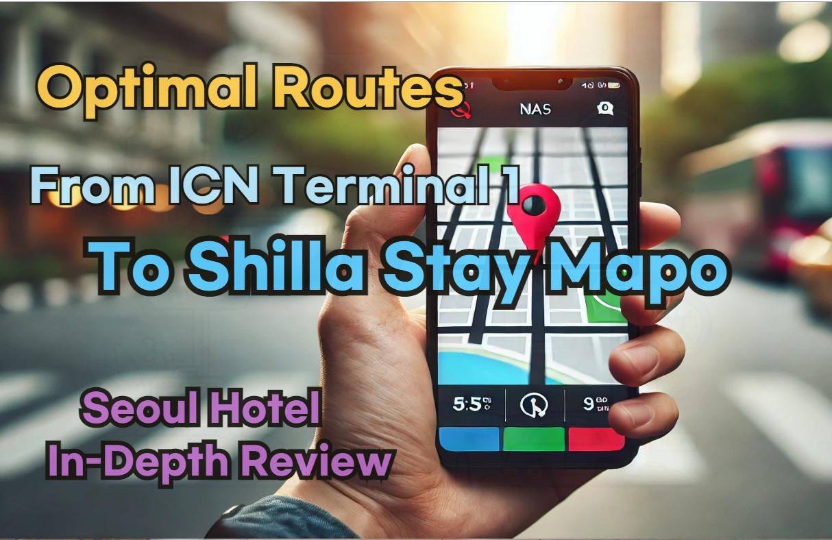 Incheon Airport Terminal 1(ICN T1) to Shilla Stay Mapo: Naver Map Real-Time Optimal Route
