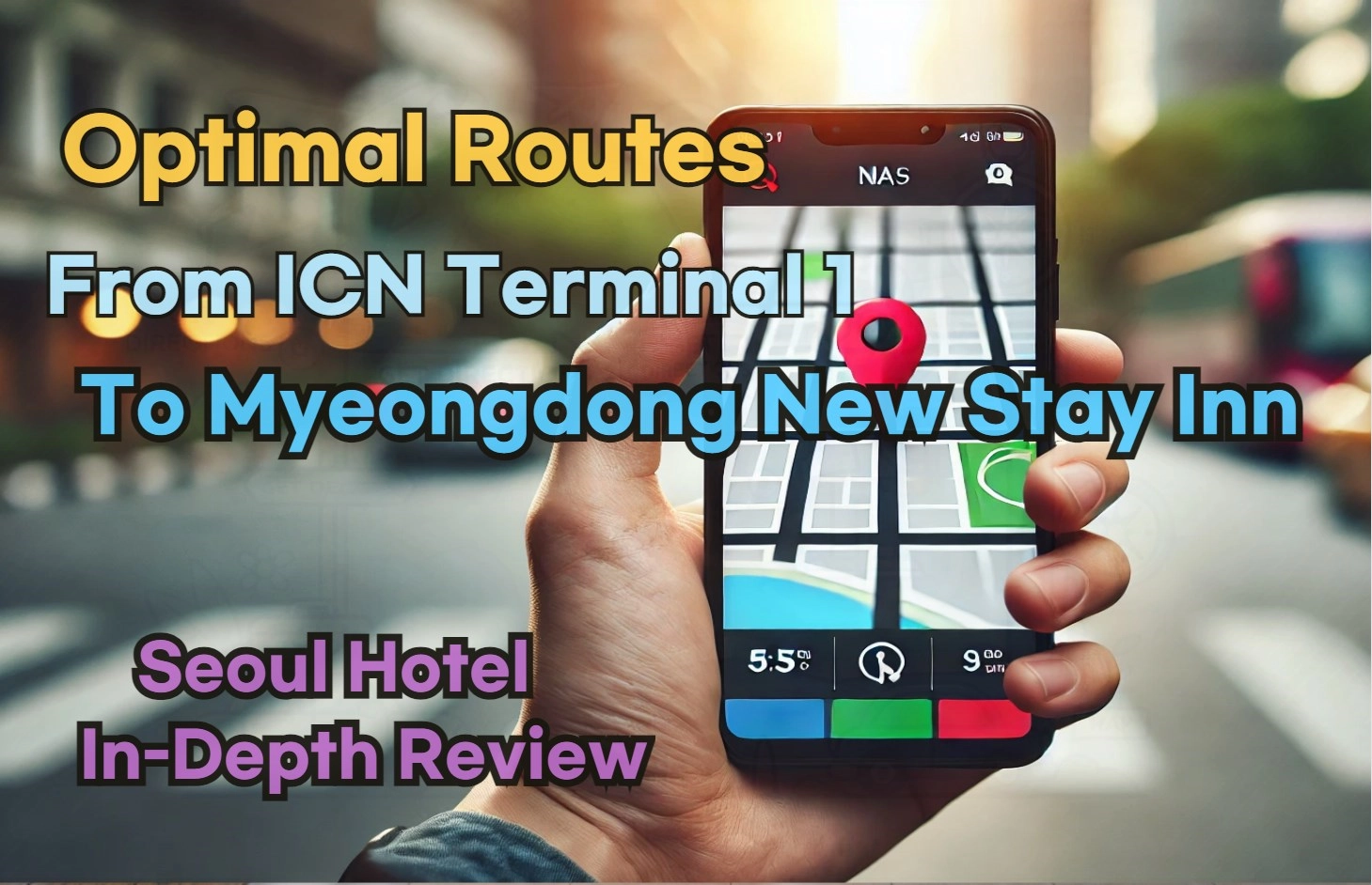 Incheon Airport Terminal 1(ICN T1) to Myeongdong New Stay Inn: Naver Map Real-Time Optimal Route