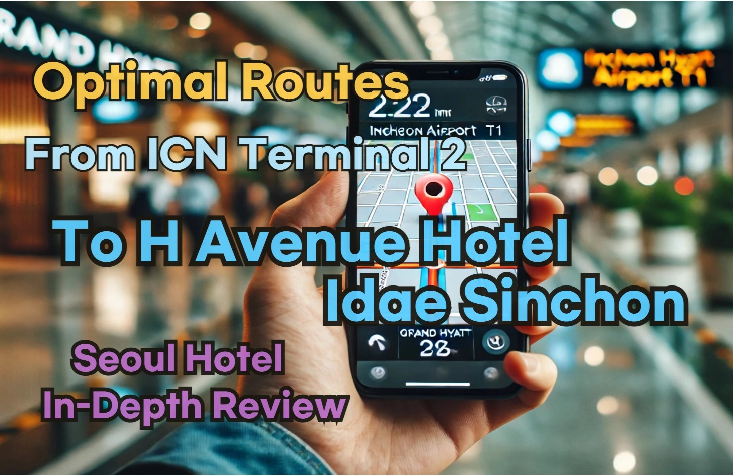 Incheon Airport Terminal 2(ICN T2) to H Avenue Hotel Idae Sinchon: Naver Map Real-Time Optimal Route