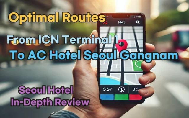 Incheon Airport Terminal 1(ICN T1) to AC Hotel Seoul Gangnam: Naver Map Real-Time Optimal Route