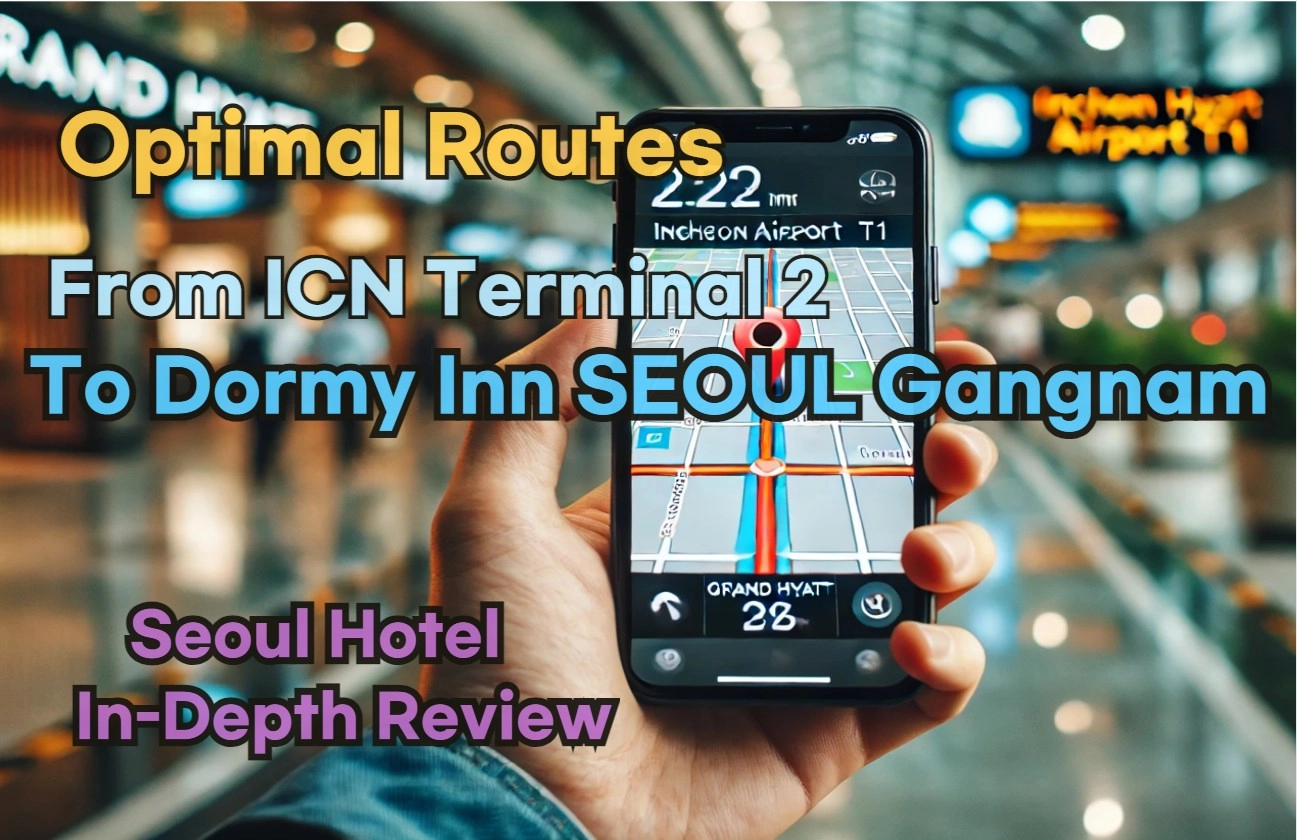 Incheon Airport Terminal 2(ICN T2) to Dormy Inn SEOUL Gangnam: Naver Map Real-Time Optimal Route