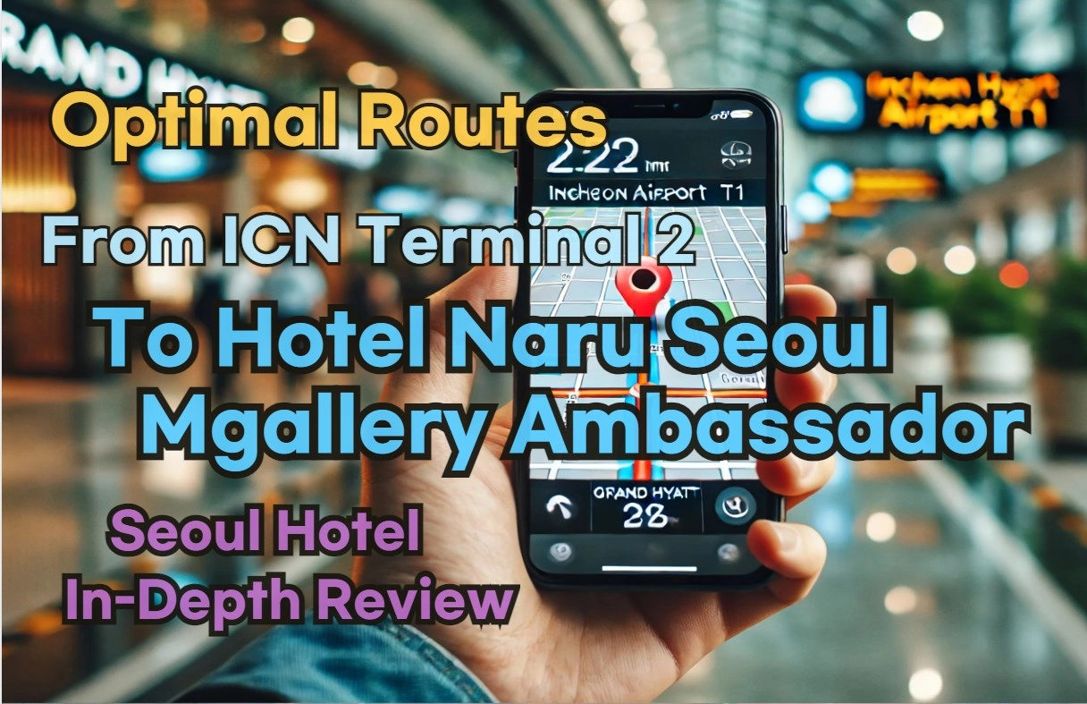 Incheon Airport Terminal 2(ICN T2) to Hotel Naru Seoul Mgallery Ambassador: Naver Map Real-Time Optimal Route