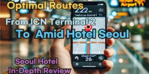 Incheon Airport Terminal 2(ICN T2) to Amid Hotel Seoul: Naver Map Real-Time Optimal Route