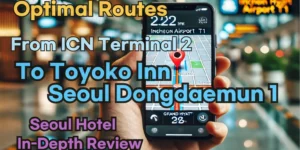 Incheon Airport Terminal 2(ICN T2) to Toyoko Inn Seoul Dongdaemun 1: Naver Map Real-Time Optimal Route