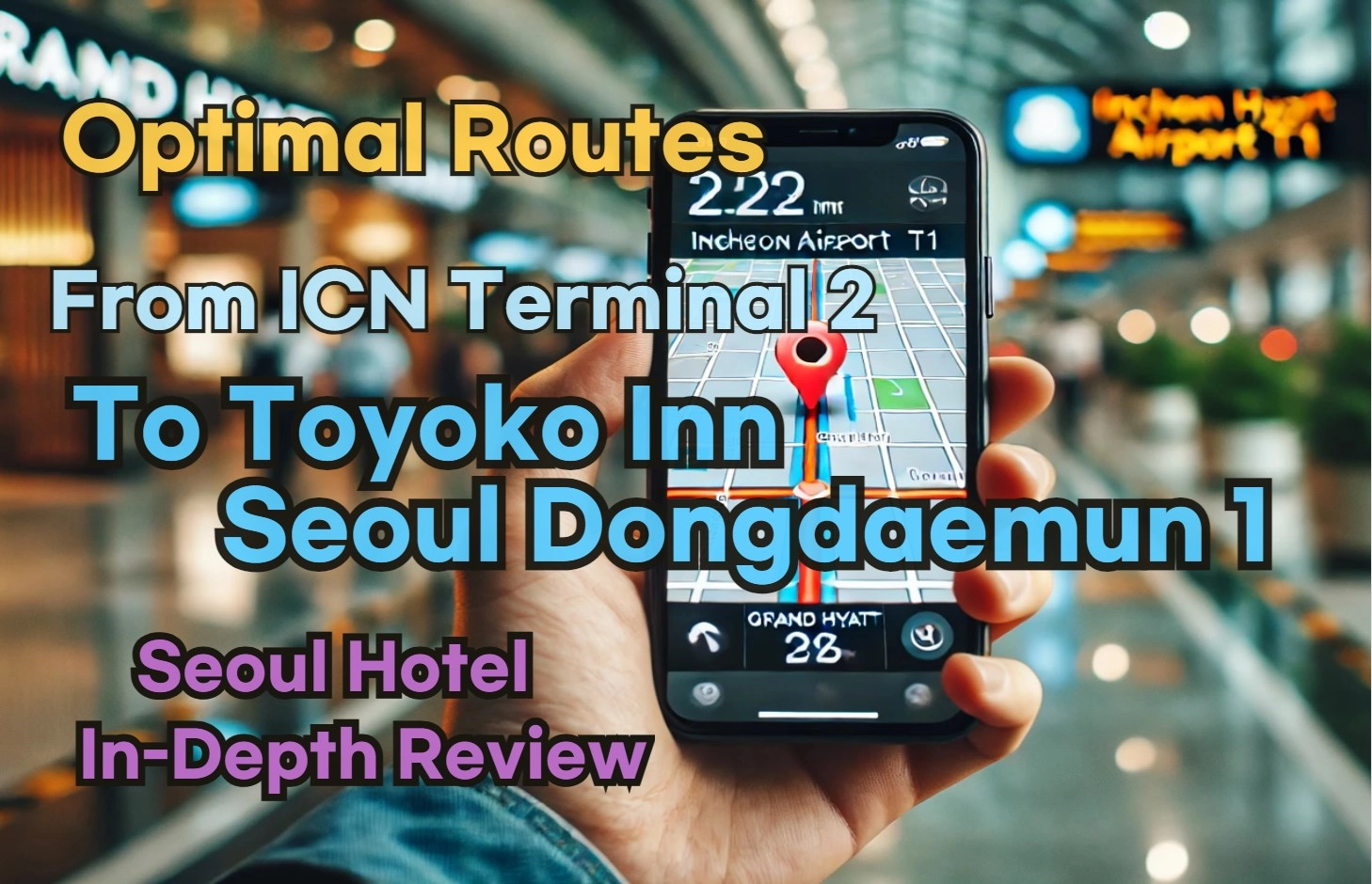 Incheon Airport Terminal 2(ICN T2) to Toyoko Inn Seoul Dongdaemun 1: Naver Map Real-Time Optimal Route