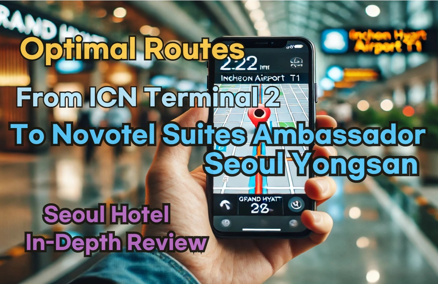 Incheon Airport Terminal 2(ICN T2) to Novotel Suites Ambassador Seoul Yongsan: Naver Map Real-Time Optimal Route