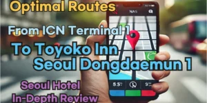 Incheon Airport Terminal 1(ICN T1) to Toyoko Inn Seoul Dongdaemun 1: Naver Map Real-Time Optimal Route